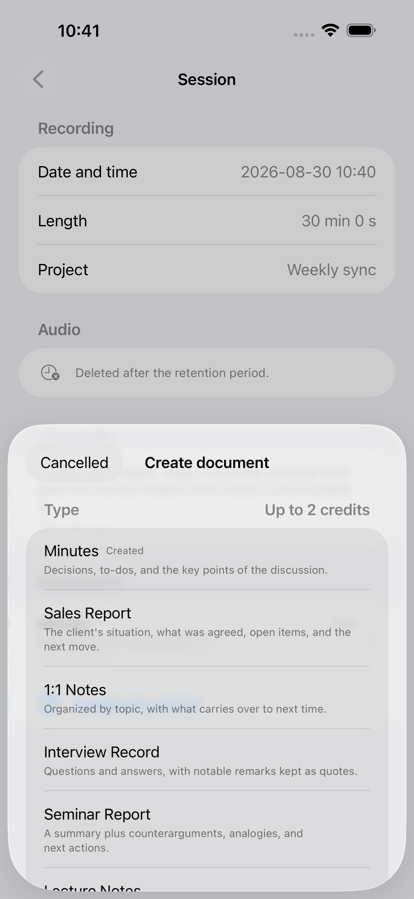 Choosing a document type